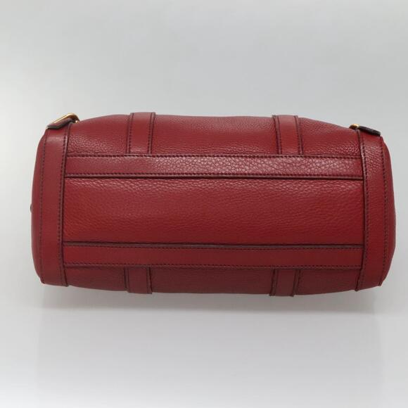 PRADA Tote Bag Leather Red Gold - Picture 9 of 12